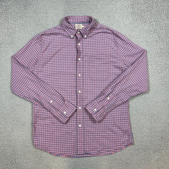 Faherty Brand Other - Faherty Long Sleeve Button Up Mens Casual Shirt Size M Pink Blue Gingham Check